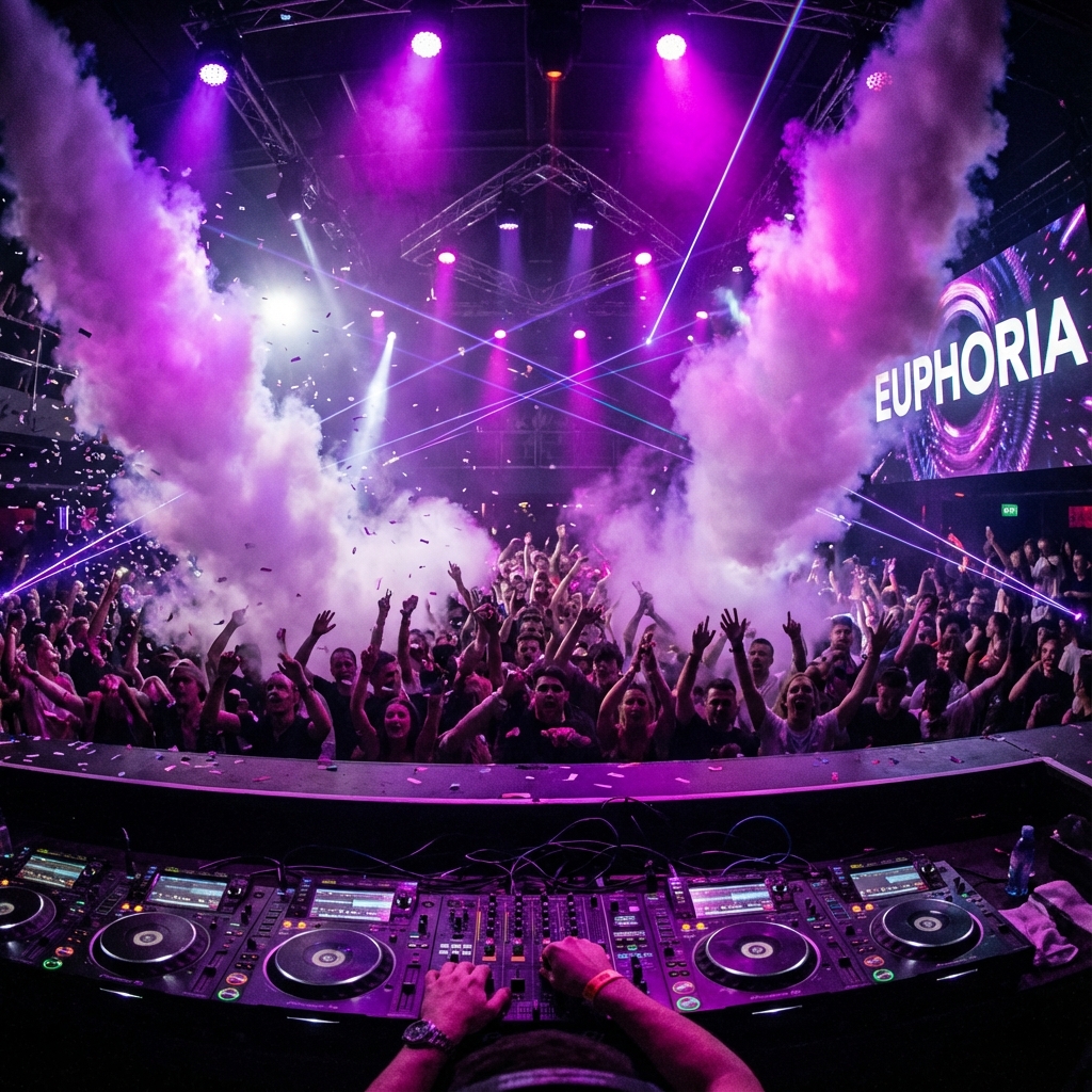 Vibrant nightclub atmosphere